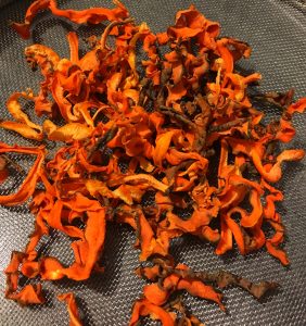 Lamelles de carotte sèches